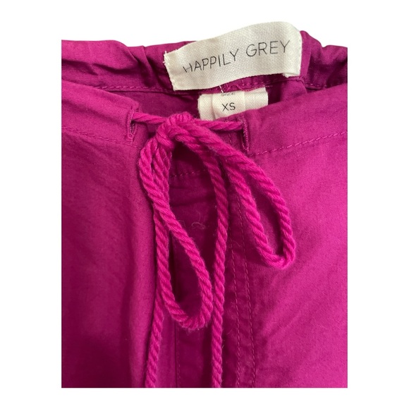 HAPPILY GREY Parachute Cargo Pants fuchsia, size XS oversized tie-waist NWOT y2k - Picture 2 of 5
